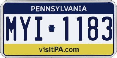 PA license plate MYI1183