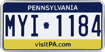 PA license plate MYI1184