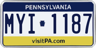 PA license plate MYI1187