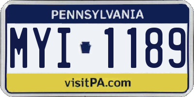 PA license plate MYI1189