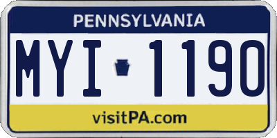 PA license plate MYI1190