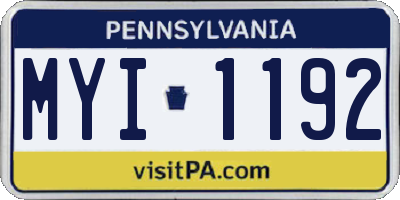 PA license plate MYI1192