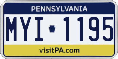 PA license plate MYI1195