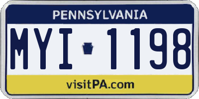 PA license plate MYI1198