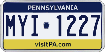 PA license plate MYI1227