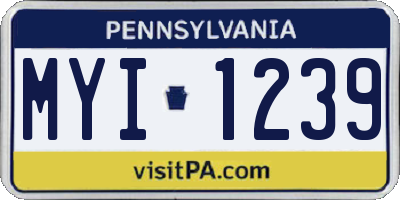 PA license plate MYI1239