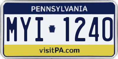PA license plate MYI1240