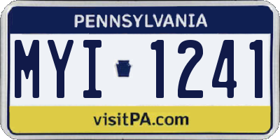 PA license plate MYI1241