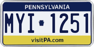 PA license plate MYI1251