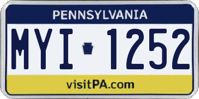 PA license plate MYI1252