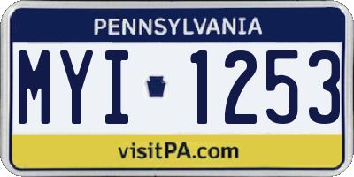 PA license plate MYI1253