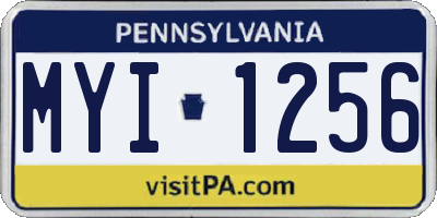 PA license plate MYI1256