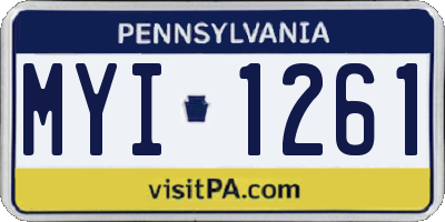 PA license plate MYI1261