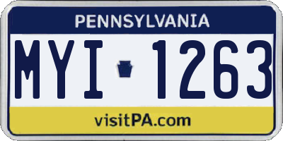 PA license plate MYI1263
