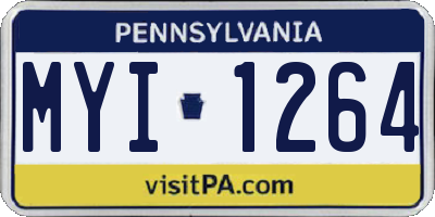 PA license plate MYI1264