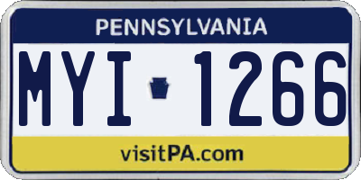 PA license plate MYI1266