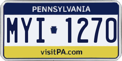 PA license plate MYI1270