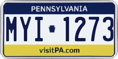 PA license plate MYI1273