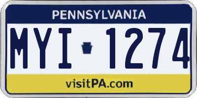 PA license plate MYI1274