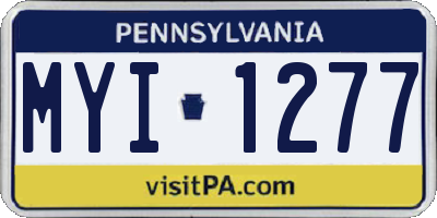 PA license plate MYI1277