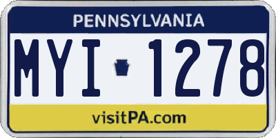 PA license plate MYI1278