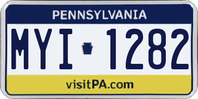 PA license plate MYI1282