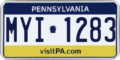 PA license plate MYI1283