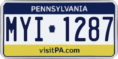 PA license plate MYI1287