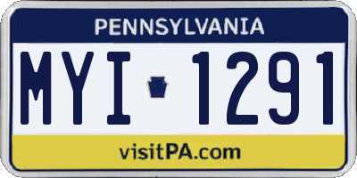 PA license plate MYI1291