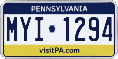 PA license plate MYI1294