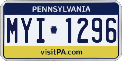 PA license plate MYI1296