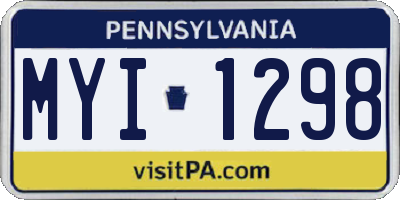 PA license plate MYI1298