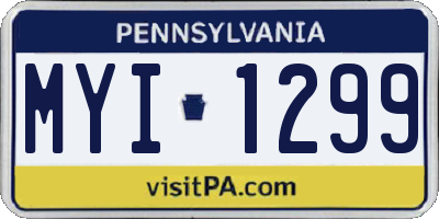 PA license plate MYI1299