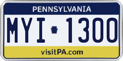 PA license plate MYI1300