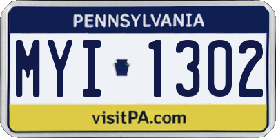 PA license plate MYI1302