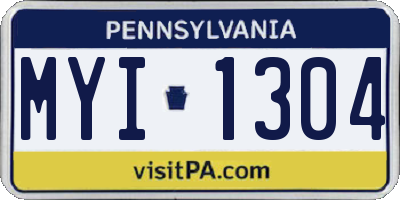 PA license plate MYI1304