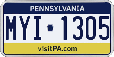 PA license plate MYI1305