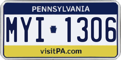 PA license plate MYI1306