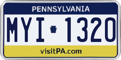 PA license plate MYI1320