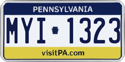 PA license plate MYI1323