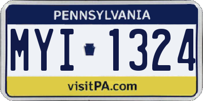 PA license plate MYI1324
