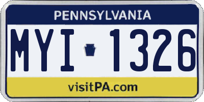 PA license plate MYI1326