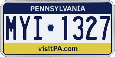 PA license plate MYI1327