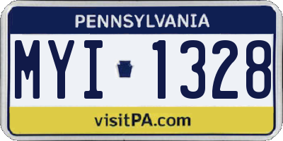 PA license plate MYI1328
