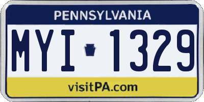 PA license plate MYI1329