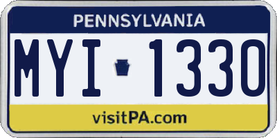 PA license plate MYI1330