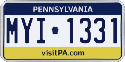 PA license plate MYI1331