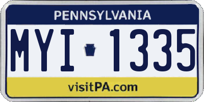 PA license plate MYI1335