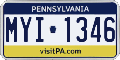 PA license plate MYI1346