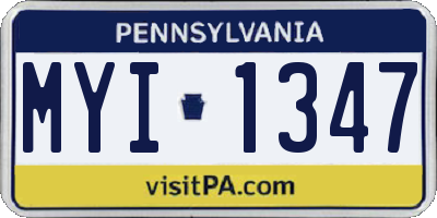 PA license plate MYI1347